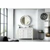 James Martin Vanities Copper Cove Encore 48in Single Vanity, Bright White w/ 3 CM Arctic Fall Solid Surface Top 301-V48-BW-3AF